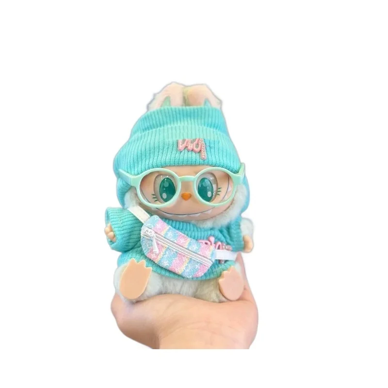 ملابس فقط بدون دمى لملابوبو الجيل الثاني والثالث الأول من ملابس أطفال لابوبو، حقيبة كروس خضراء تحريك على شكل قلب هدية