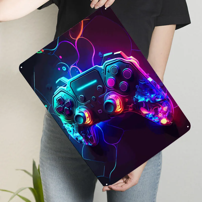 لعبة الألعاب محطة اللعب تسجيل لعبة فيديو ملصق المرآب الديكور غرفة المعيشة مخصص معدن القصدير علامات ل جدار الفن الديكور بار