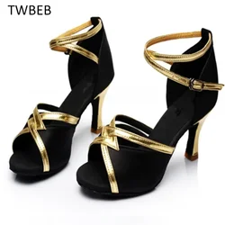 New Women's Latin Dance Shoes Salsa Tango Ballroom Dance Shoes High Heels Sude Sole Jazz Dancing Shoes Heeled 5cm/7cm