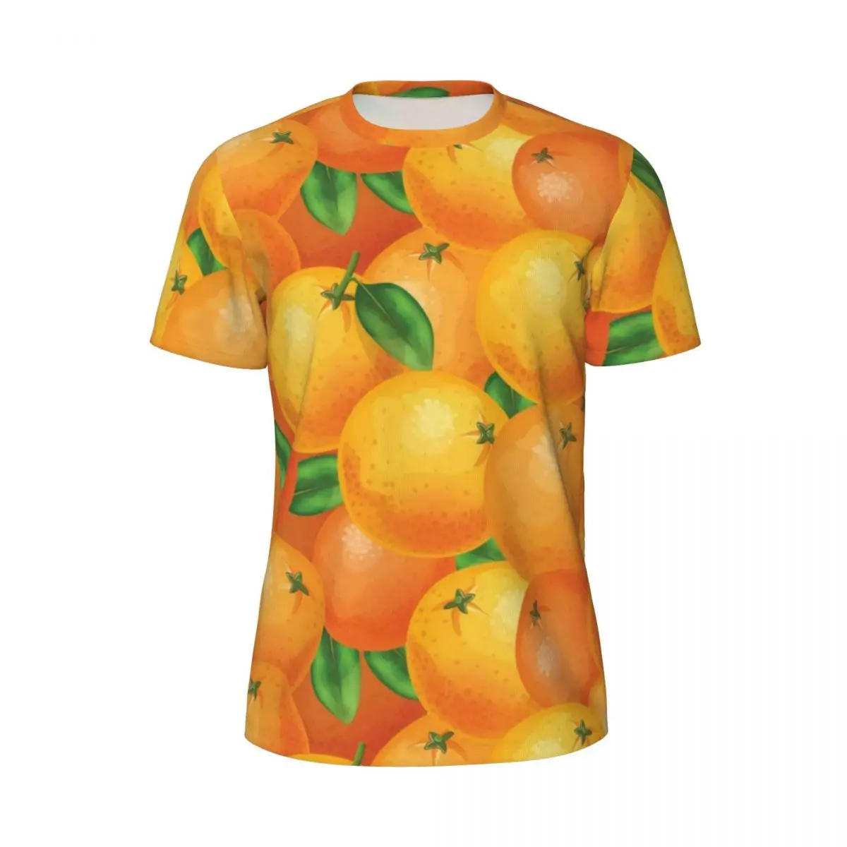 Fresh Oranges Running T Shirt Summer Green Leaves Print Streetwear T Shirts Harajuku Tshirt For Couple Graphic Clothes Plus Size