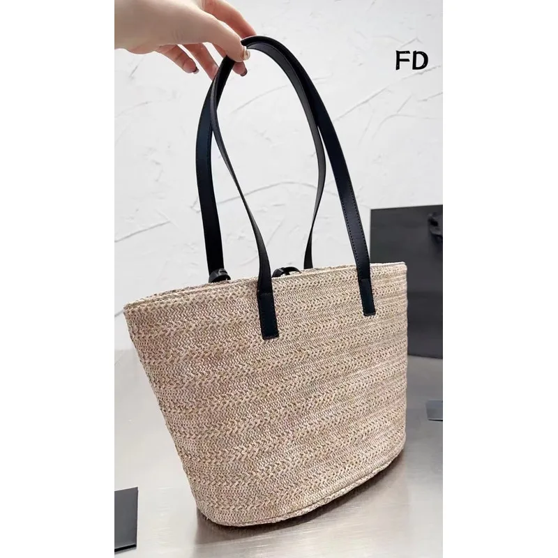 

YS 2024 New Lafite Grass Women's Large Capacity New Type Woven Bucket Cabbage Basket Commuting Tote Bag