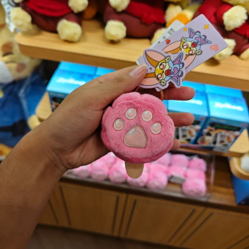 

Disney Zootopia Paw Plush Earphone Case Keychain for AirPodsI Soft Fluffy Headphone Pouch Bag with Carabiner Clip