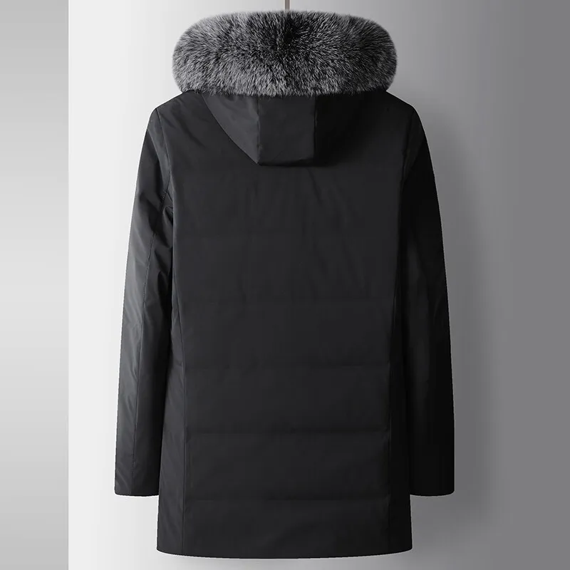 2025 Winter New Men's Quality Style Overcomes Fox Hair Collar, Rabbit Hair Inner Tank, Thickened Warmth, High end Down Jacket