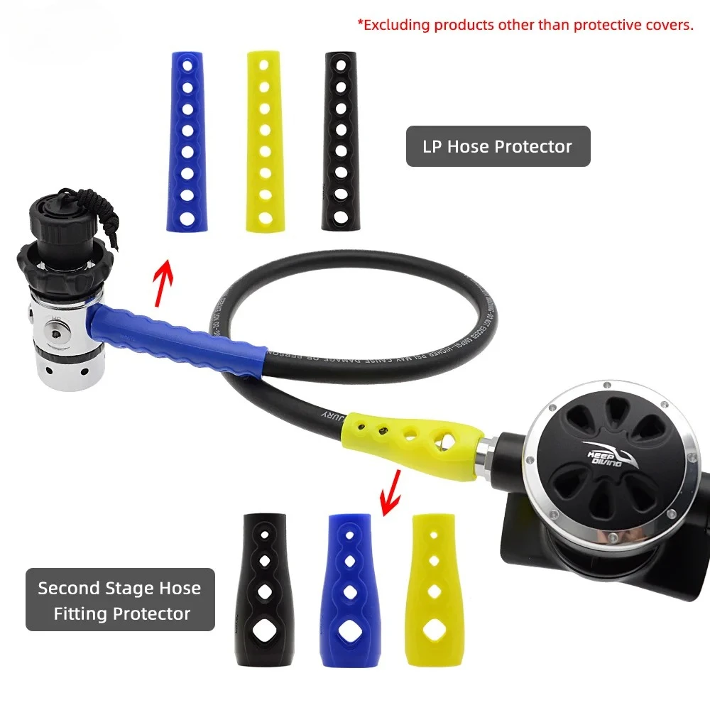 2Pcs Durable Scuba Diving 3.7\' Long Regulator Hose LP Hose Protector Regulator Hose Protection for Surfing Freediving Equipment