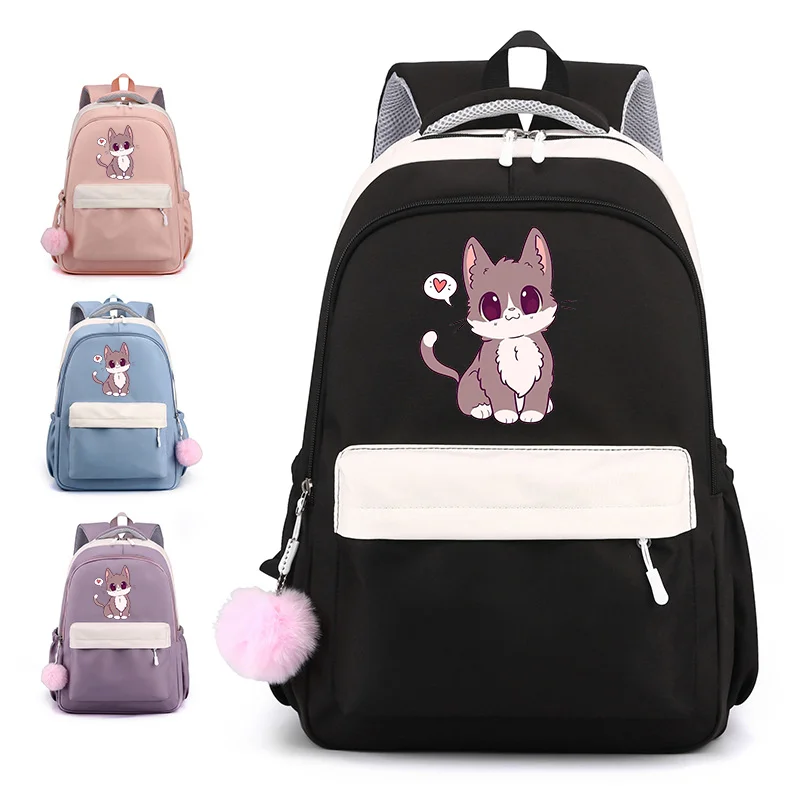 

New Cute Cat Pattern Backpack Kawaii Cat Harajuku Backpack Casual Outdoor Cute Cat Backpack High Quality School School Bags
