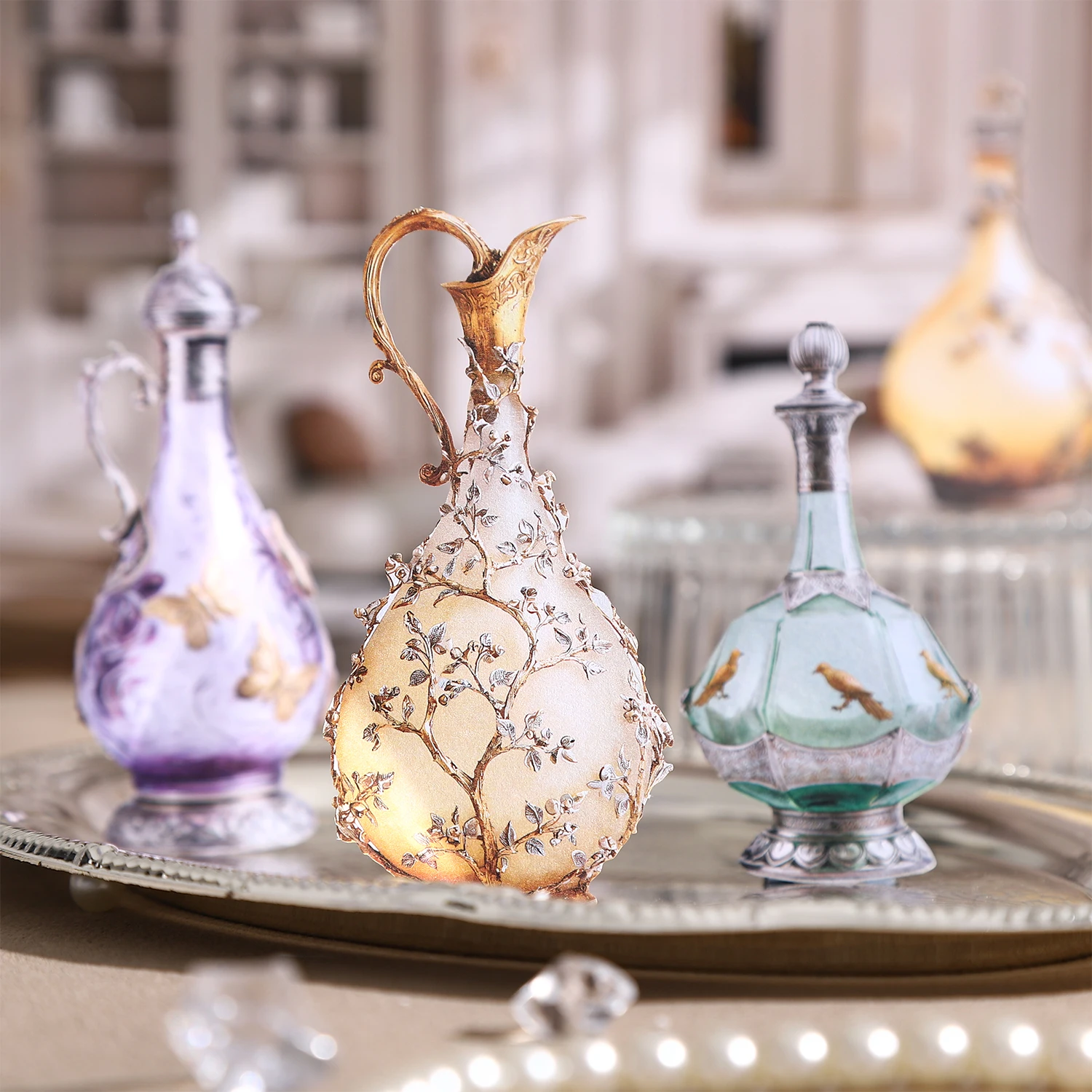 Rococo Collection Series Vintage Butterfly Flower Bottle Landscape Sticker Creative DIY Journal Material Collage Stationery