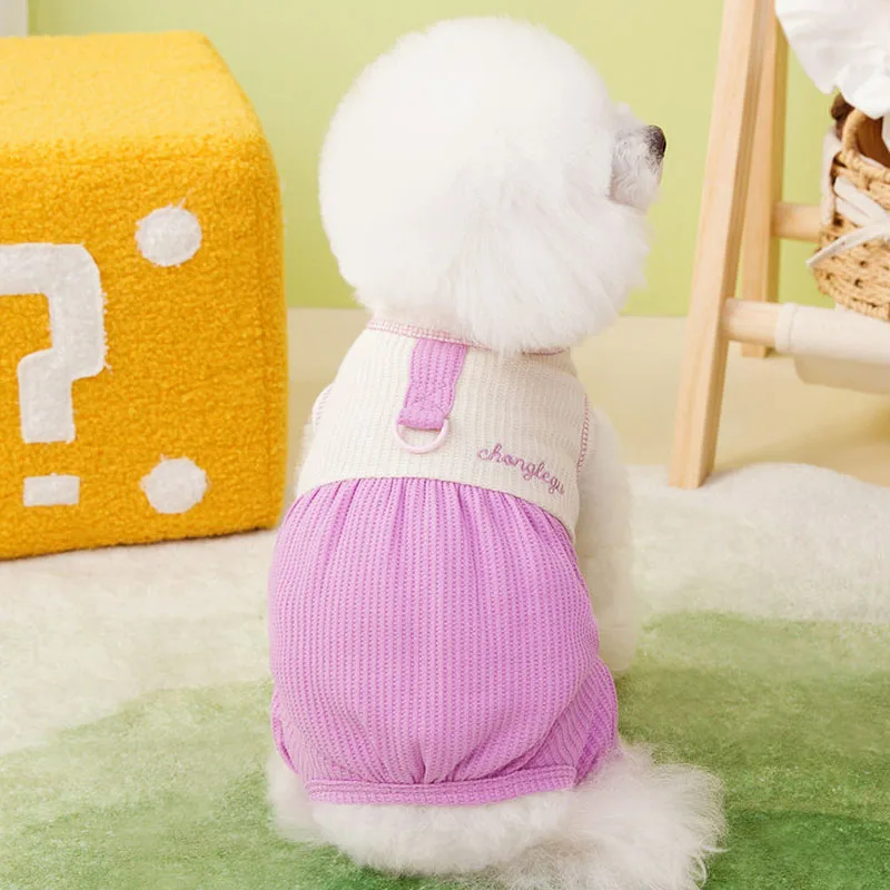 

4-Legs Cat Dog Clothes Sleeveless Girls Boys Jumpsuit Tracksuit Pullover Dog Pajamas Overalls For Small Dogs Poodle Pet Onesie L