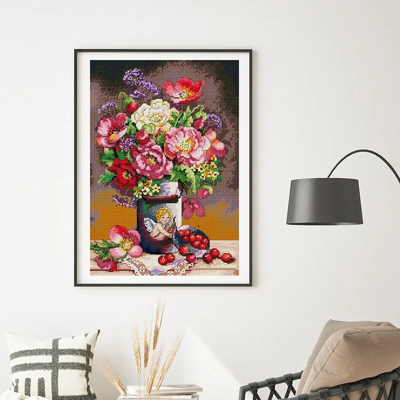 Cross stitch thread embroidery flower DIY embroidery material package