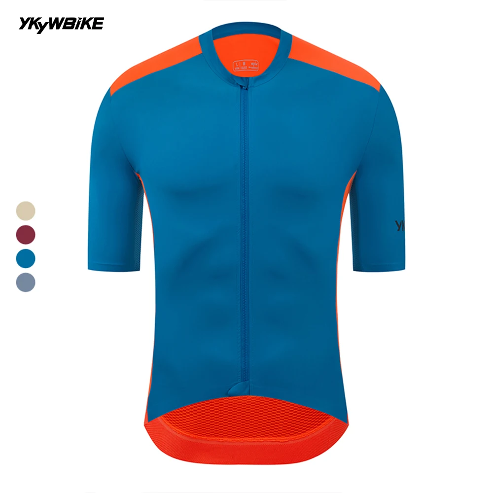 YKYW Multi Color Men's Cycling Short Sleeve Jersey Summer Pro Team Race MTB Bike Shirt Breathable Bicycle Clothes Sports Top