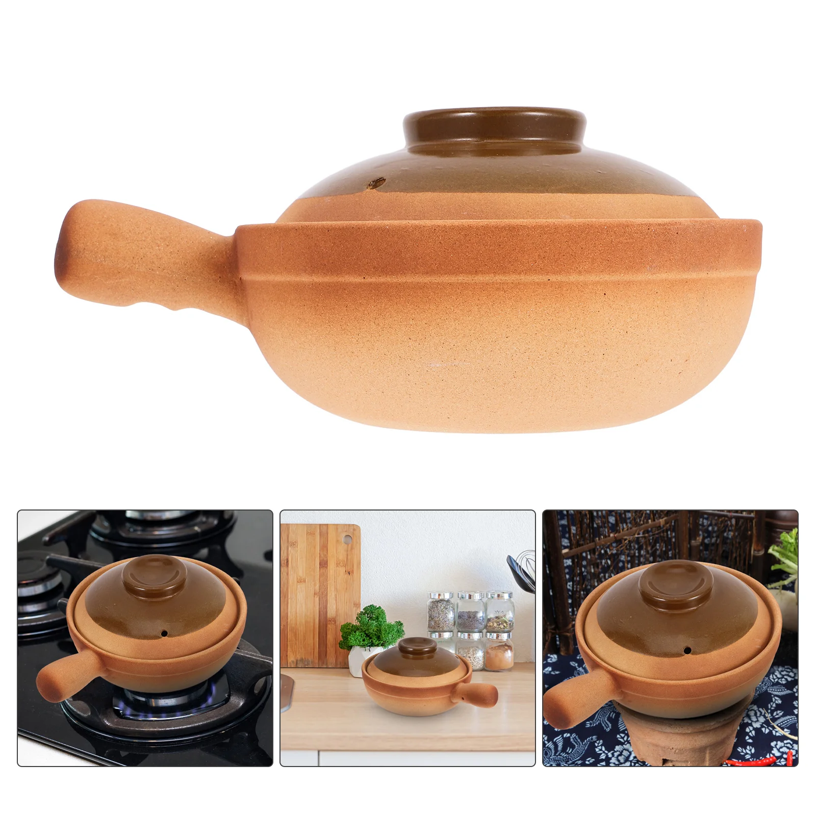 

Traditional Clay Pot Ceramic Cooking Pot 850ml Rice Soup Porridge Stew Stovetop Cooker Clay Cooking Pots Stock Pots with Lids