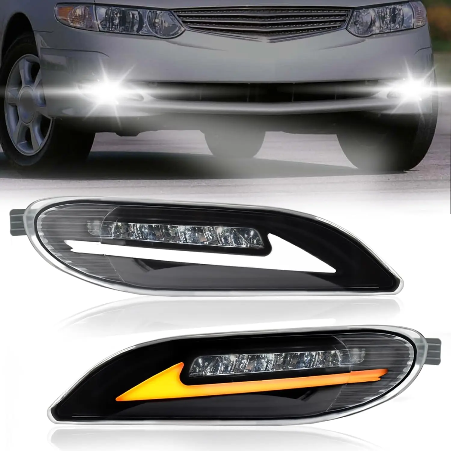 

LED Fog Lights for Toyota Camry 2002-2004 Fog Lamp Assembly for Corolla 2005-2008 & Solara 2002-2003 Start-up Animation with DRL