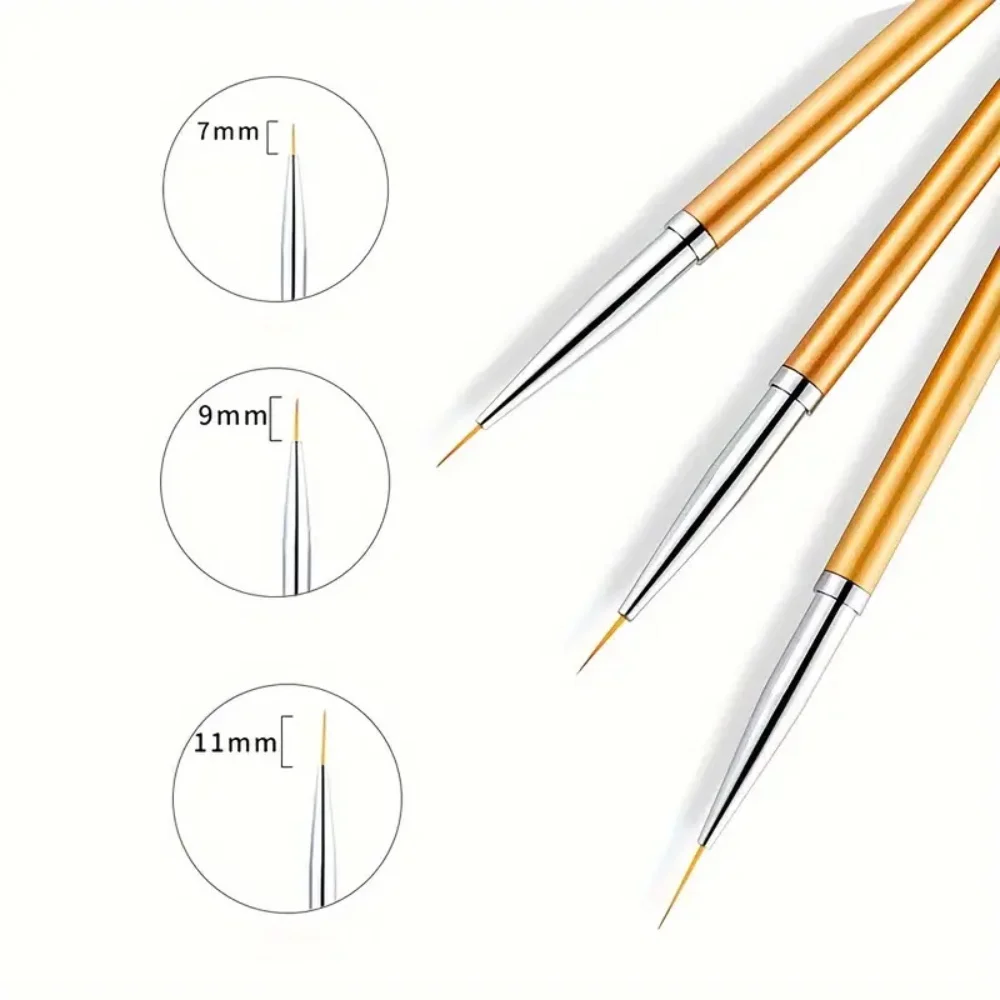 LULAA Pennelli per nail art, set di pennelli per nail art Gel UV acrilico Glitter Disegno Pennelli per pittura Strumenti per unghie per capelli in nylon