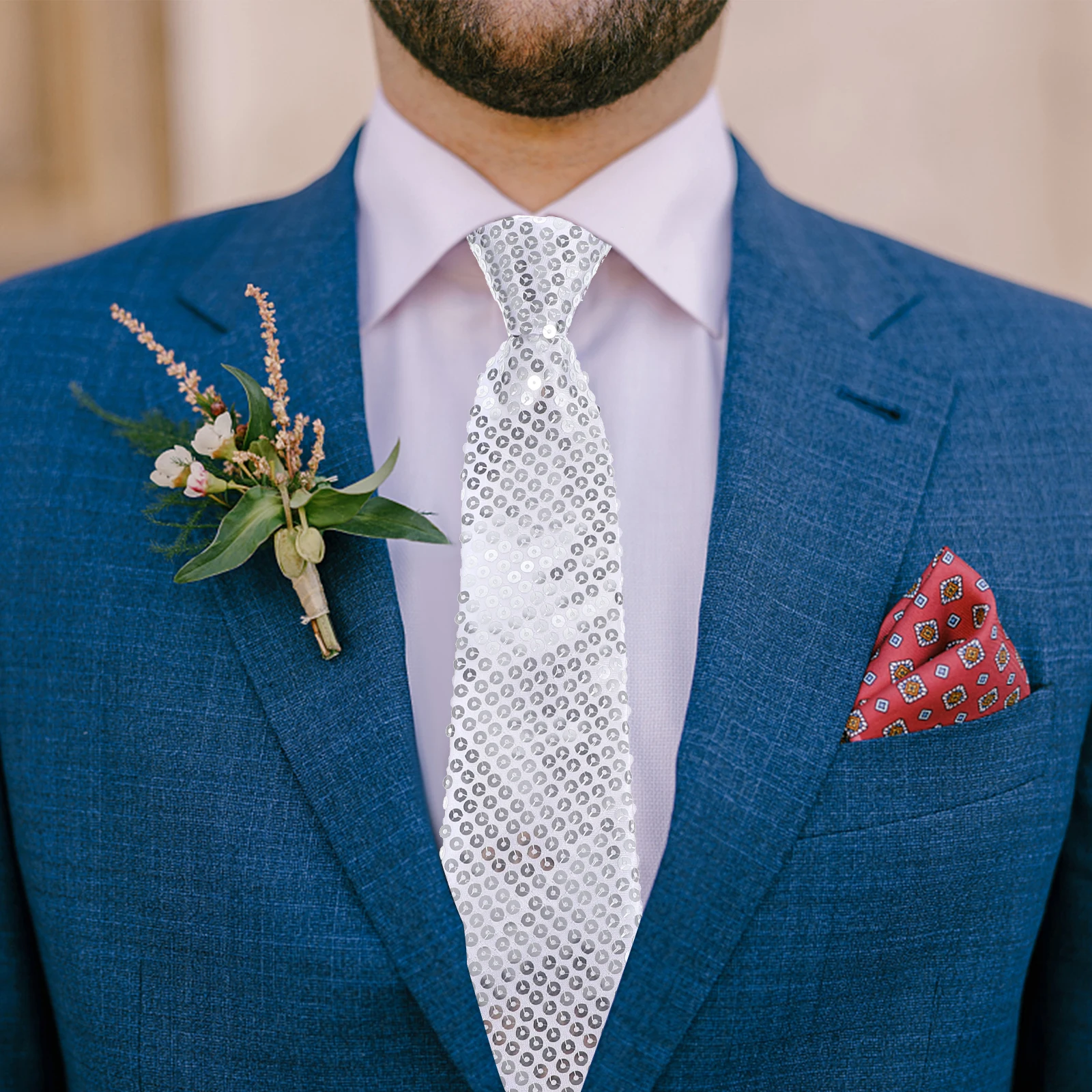 

Sequin Party Shine Adults Party Necktie Necktie Decor Costume Sequin Stage Performance Tie Tie Decor Teenagers