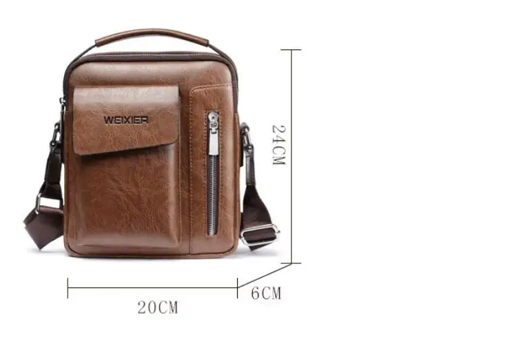 WEIXIER Retro Shoulder Bag Men's Portable Messenger Bag Casual Leather bags Crossbody Bags Brown Black Briefcase Bolsas de ombro