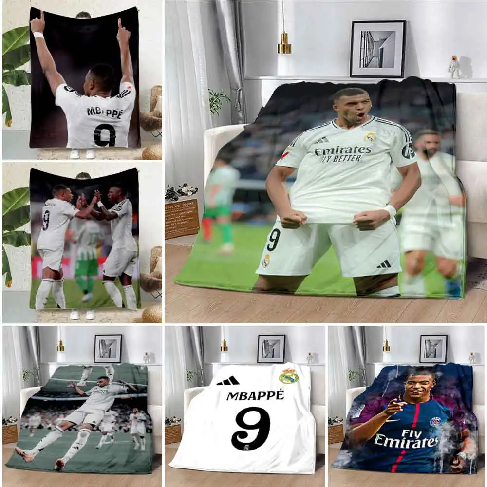 Kylian Mbappé Printed Blanket Picnic Blankets Warm Blanket Soft and Comfortable Blanket Home Travel Birthday Gift