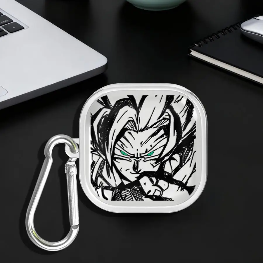 Clear Earphone Cases Cover With Hook Case For Samsung Galaxy Buds 3Pro Live 3 FE 2 4 Pro 4Pro 2Pro Dragons-Ball Gokus Vegeta view 5