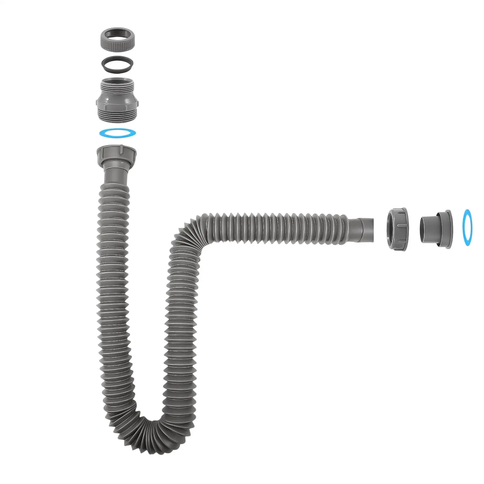Flexible Drain Hose Expandable 1-1/2 Bathroom Hose Wash Basin Drain Pipe for Home Apartment Kitchen Bathroom Laundry Room