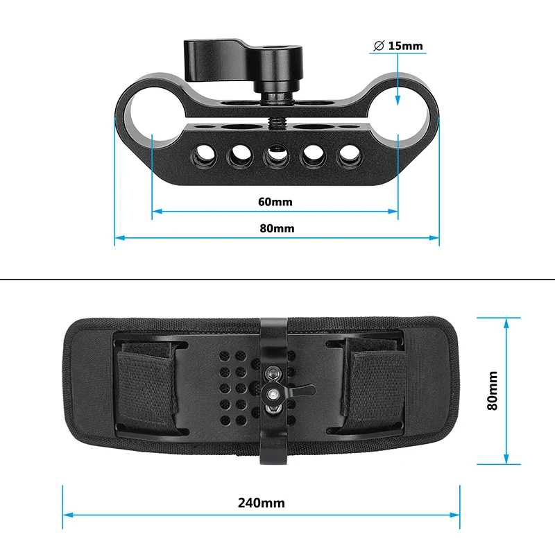 Плечевая Накладка для камеры CAMVATE с 15-миллиметровым зажимом, рельсовый блок для DSLR-камеры/видеокамеры, наплечное крепление