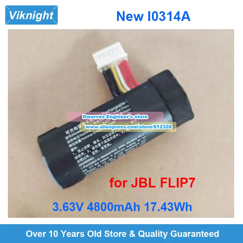 New I0314A 3.63V 4800mAh Battery for JBL Flip 7 Kaleidoscope 7 GSP-1S1P-F7A Wireless Bluetooth Speaker battery