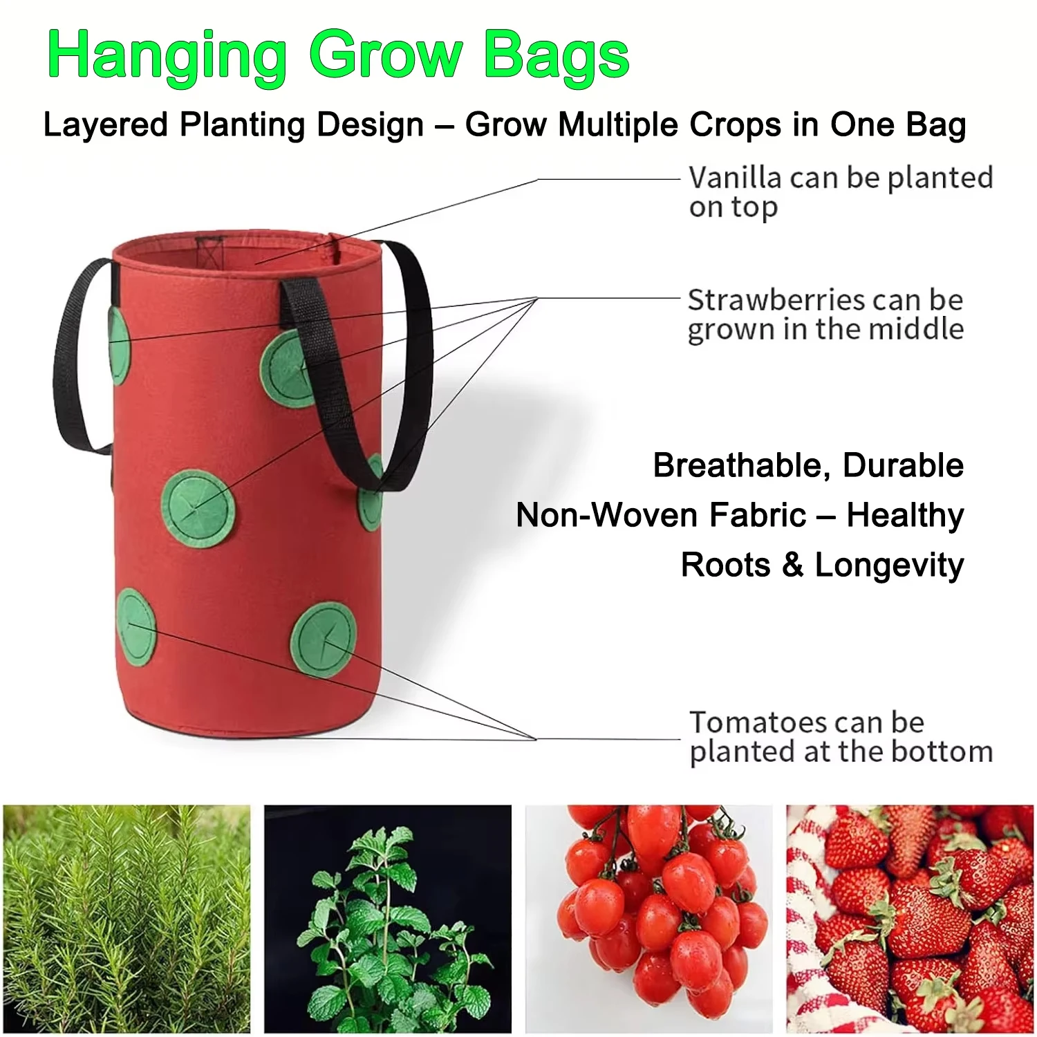 Hanging Grow Bags for Strawber - огляд і ціна Vertical Planter Tower