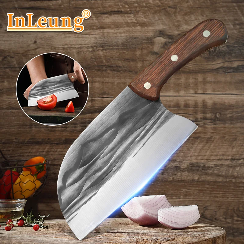 Handmade Forged Knife Stainless Steel Kitchen Knives Wooden Handle Meat Cleaver Vegetables Chopper Knife Kitchen Cutter Tools