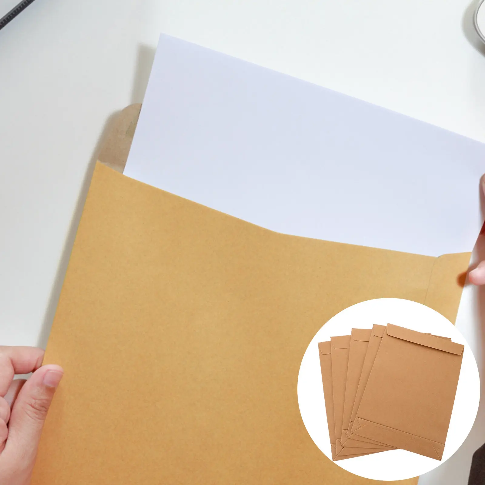 

5 шт. папок-конвертов из крафт-бумаги с самоклеящейся лентой, органайзеры для документов, пакеты для журналов, для упаковки одежды и подарков