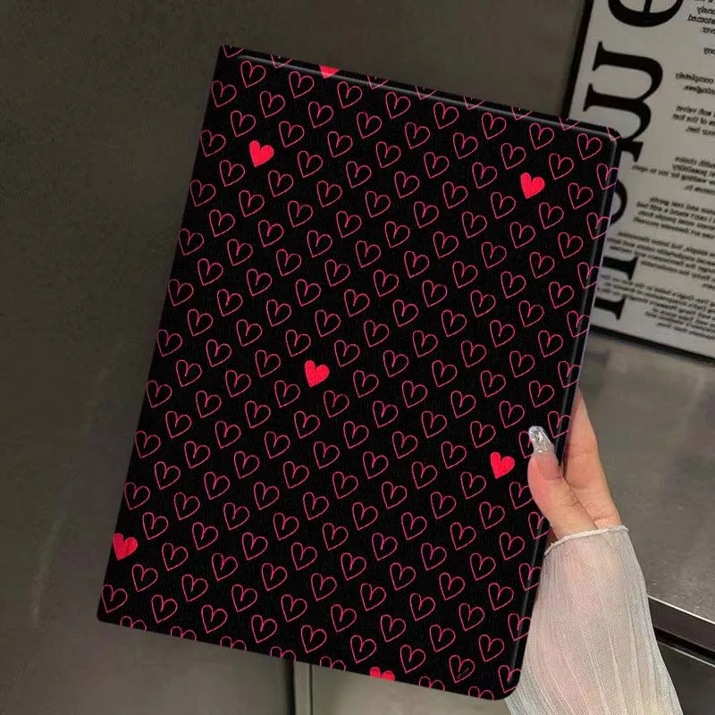 Cartoon Smile Heart Pattern For iPad Pro Mini Air 1 2 3 4 5 6 7 10 11 th 8 9 gen 11 M4 M5 Foldable Tablet Case Cover
