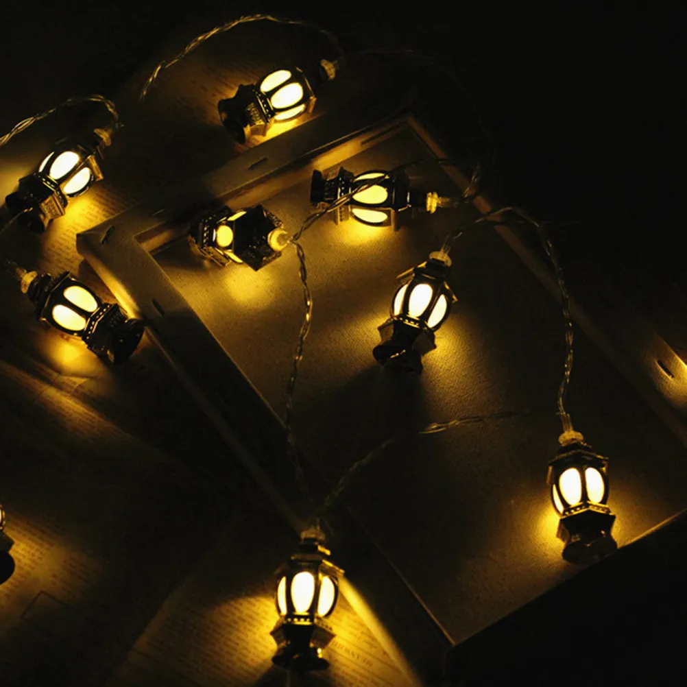 

10leds 1.65m Golden Warm White LED Lanterns String Lights for Ramadan Party Bedroom Garden Festive Decor String Lights