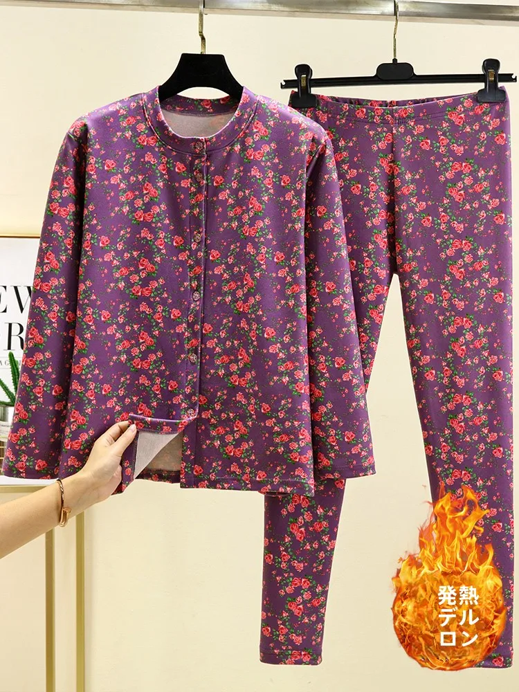 

Теплый кардиган больших размеров, женская домашняя одежда Thiened Fce на подкладке с цветочным принтом, длинные брюки све, круглые брюки Ne