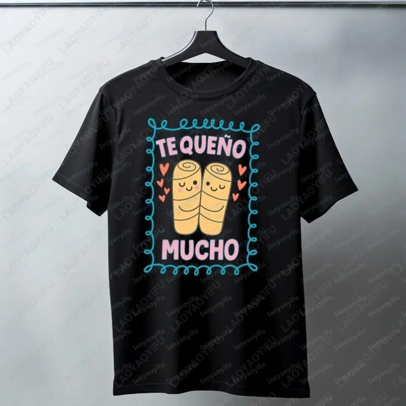 

Venezuela Funny Tequeno Te Queo Mucho Cute Tshirt Food Pun Latino Maracaibo Gift Men Women Cotton All Match Cool Breathable Tees