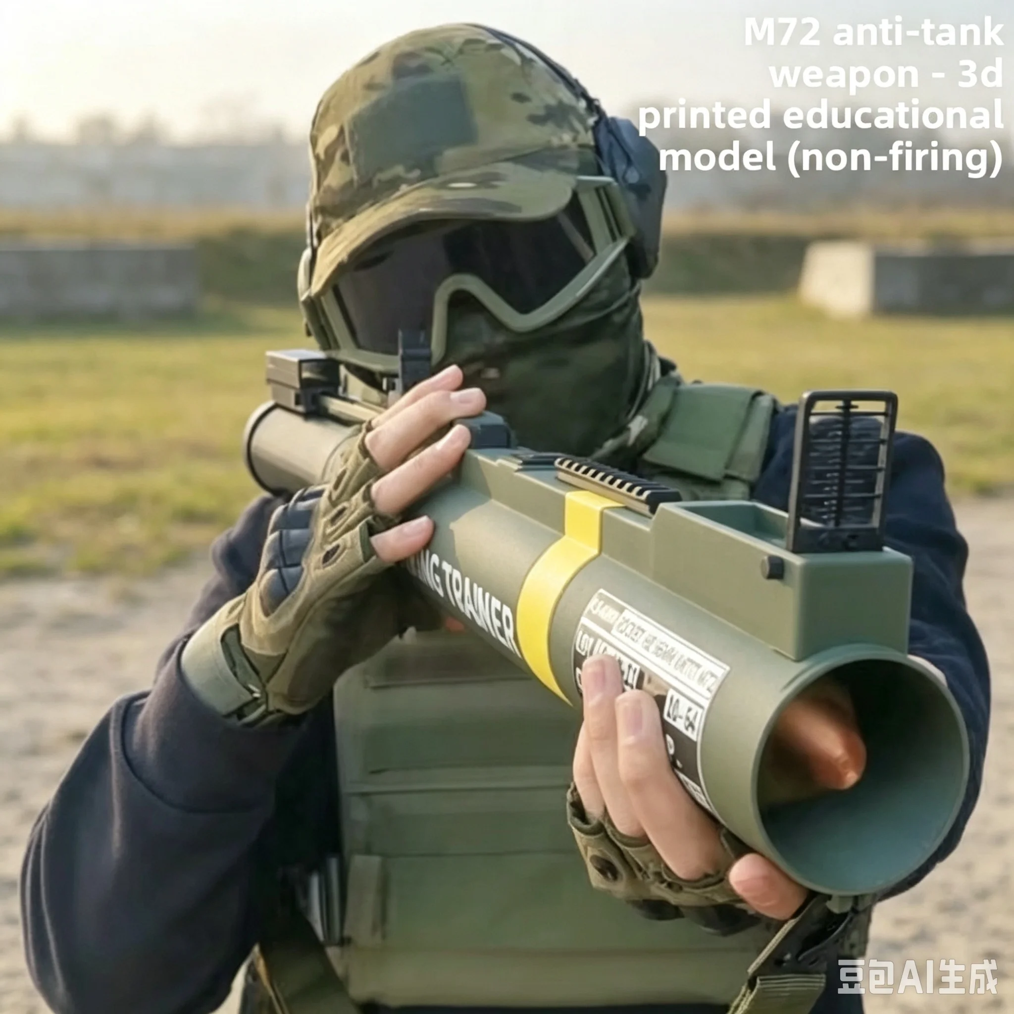 Image of 85 cm M72 Bazooka-Modell, individuelles Panzerabwehr-Sammlerstück, 3D-Druck, einziehbare Bazooka