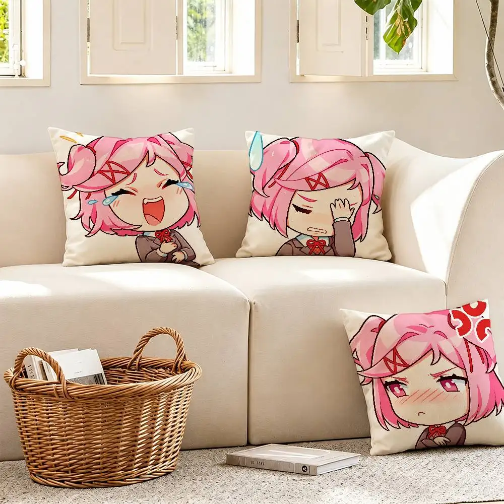 

Moe emoji DDLC N-Natsuki Printing Pillowcases Cushion Cover Pillow Covers Home Decoration Square Multi-Size
