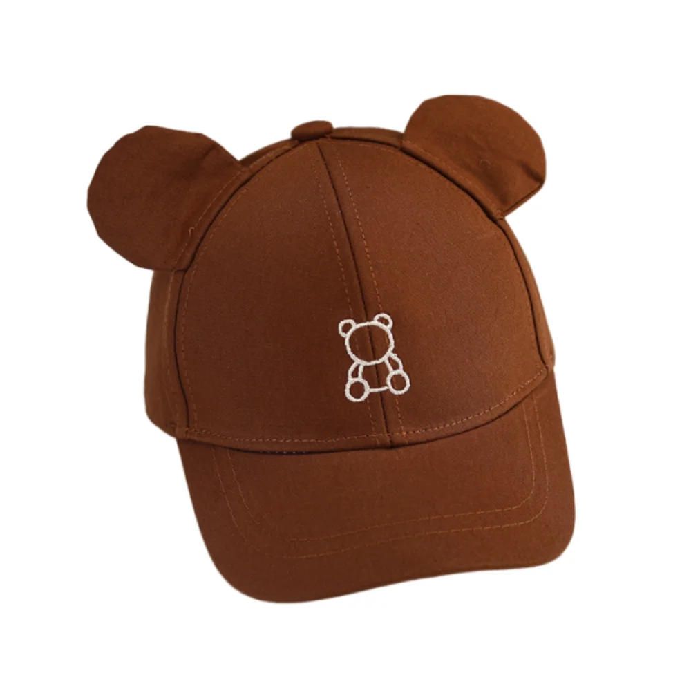 

Simple Cartoon Bear Baby Baseball Hat Cute Adjustable Toddler Peaked Cap Soft Comfortable Children Sports Hats Travel
