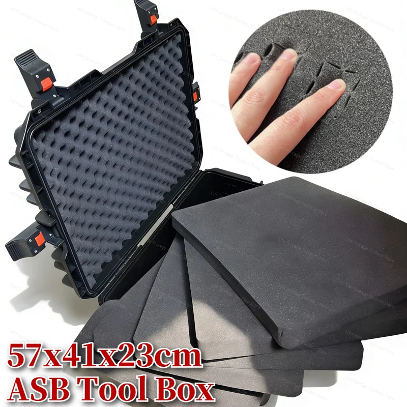 

Ящик для инструментов из ASB-пластика 57x41x23 см, ударопрочный, с защитой от воды, промышленный, портативный, для безопасного хранения инструментов