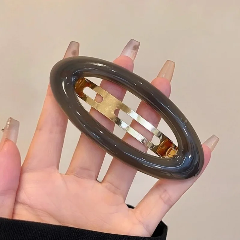 Koreaanse grote haarclips met veermechanisme voor dames, metalen haarspeldjes voor paardenstaarten, modieuze haaraccessoires voor meisjes._voghion.com