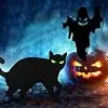 MYBOLE 6 Pack Halloween Black Scare Cat and Ghost Statues Party Decorations Yard Signs with Stakes
