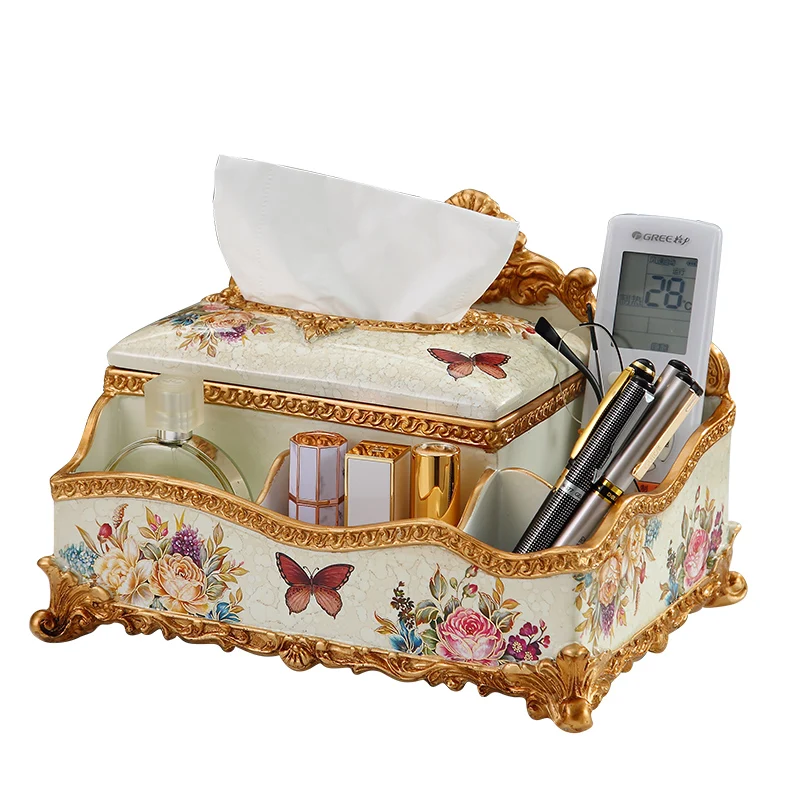 

Remote control Cosmetics storage box Pumping carton Living room coffee table decorative ornament Household tissue box