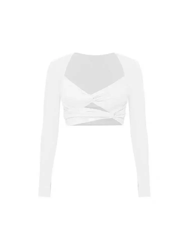 

Female Nude Feel Double Twisted With Chest Cushion High Strength Shockproof Sportswear Dance Fiess Tights HOT SALE