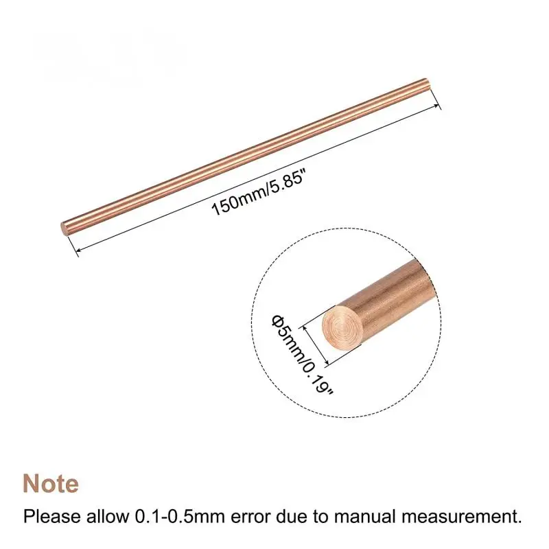 1pcs Copper rod copper Round Bar diameter3-30mm Length 50-300mm for handle materials bolts metal crafting and metal work hobbies