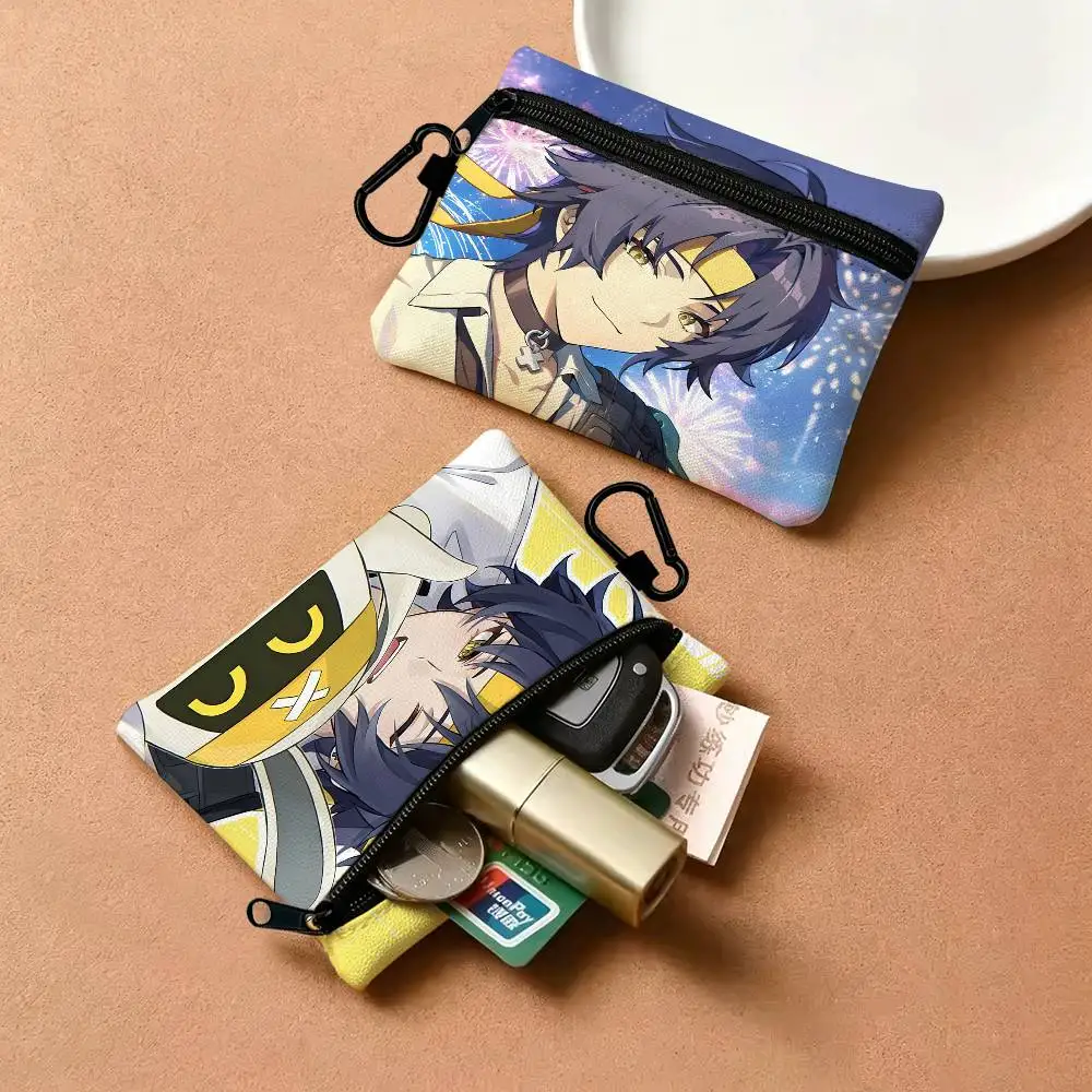 Game Asaba Harumasa Anime Wear-resistant Oxford Cloth Coin Purse Portable Backpack Hanging Card Storage Bag