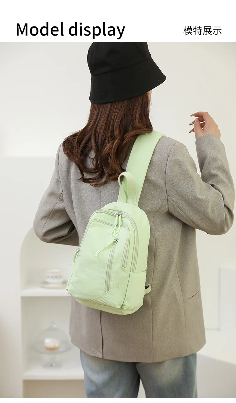 Neue Einfarbig Lässige Umhängetasche Leichte Wasserdichte Nylon Unisex Schulter Sling Rucksack Große Kapazität Reisetasche – Detail 18