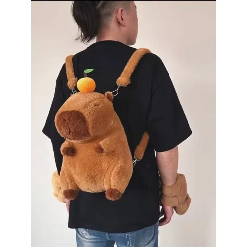 Lovely Capybara Plush Backpack Kawaii Fashion Plushie Fur Bag Children's Bag Shoulder Bag Mini Knapsack Bags Gift For Girlfriend