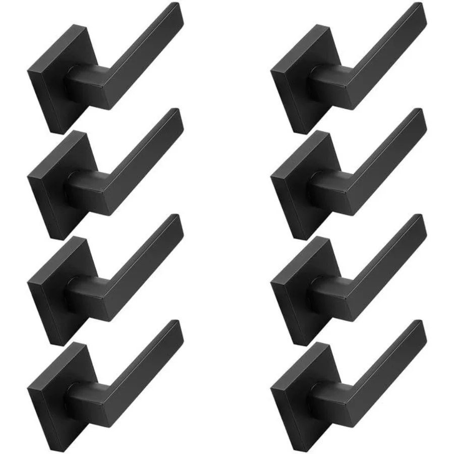 

Matte Half Dummy Levers, Square Non-Turning Door Knobs for Left or Right Handed Doors, Interior Keyless Door Handle for Closet