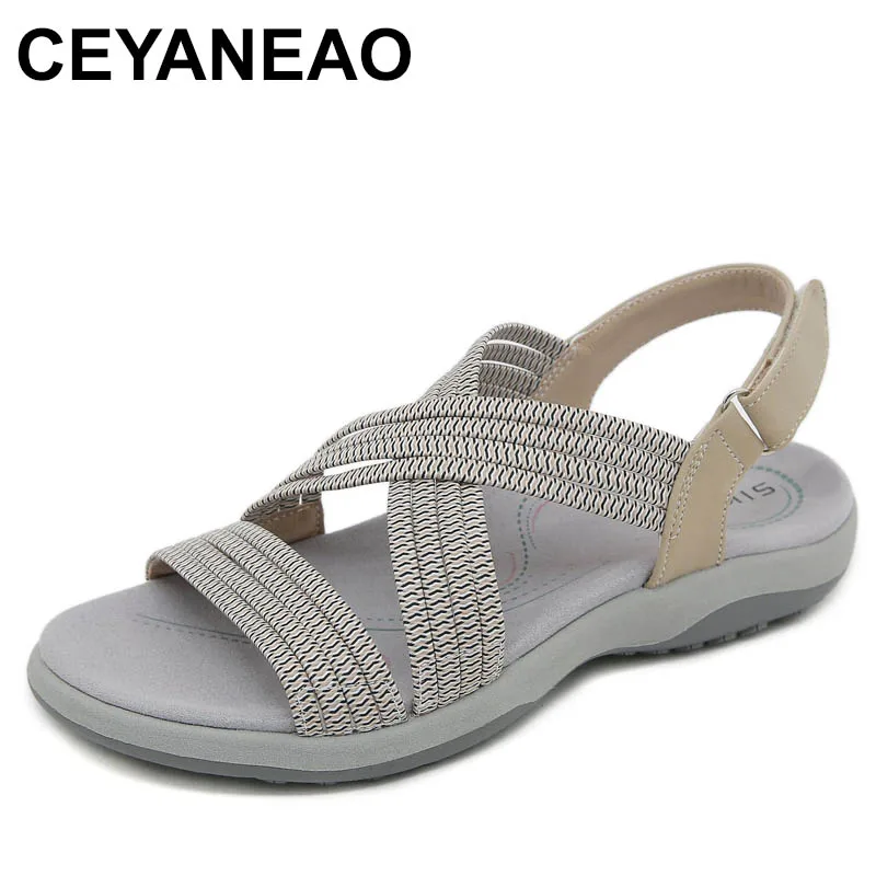 Women's Casual Paste Flat Rome Shoes Women's Sports Sandals Rubber Banded Women's Shoes Women Beach Sandals