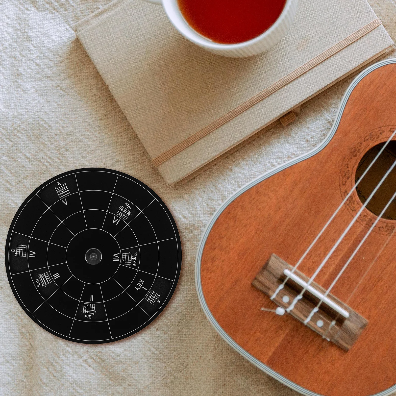 

Aluminum Alloy Chord Wheel Guitar Music Circle Durable Melody Tool for Instrument Tuning and Music Education Melody Tool