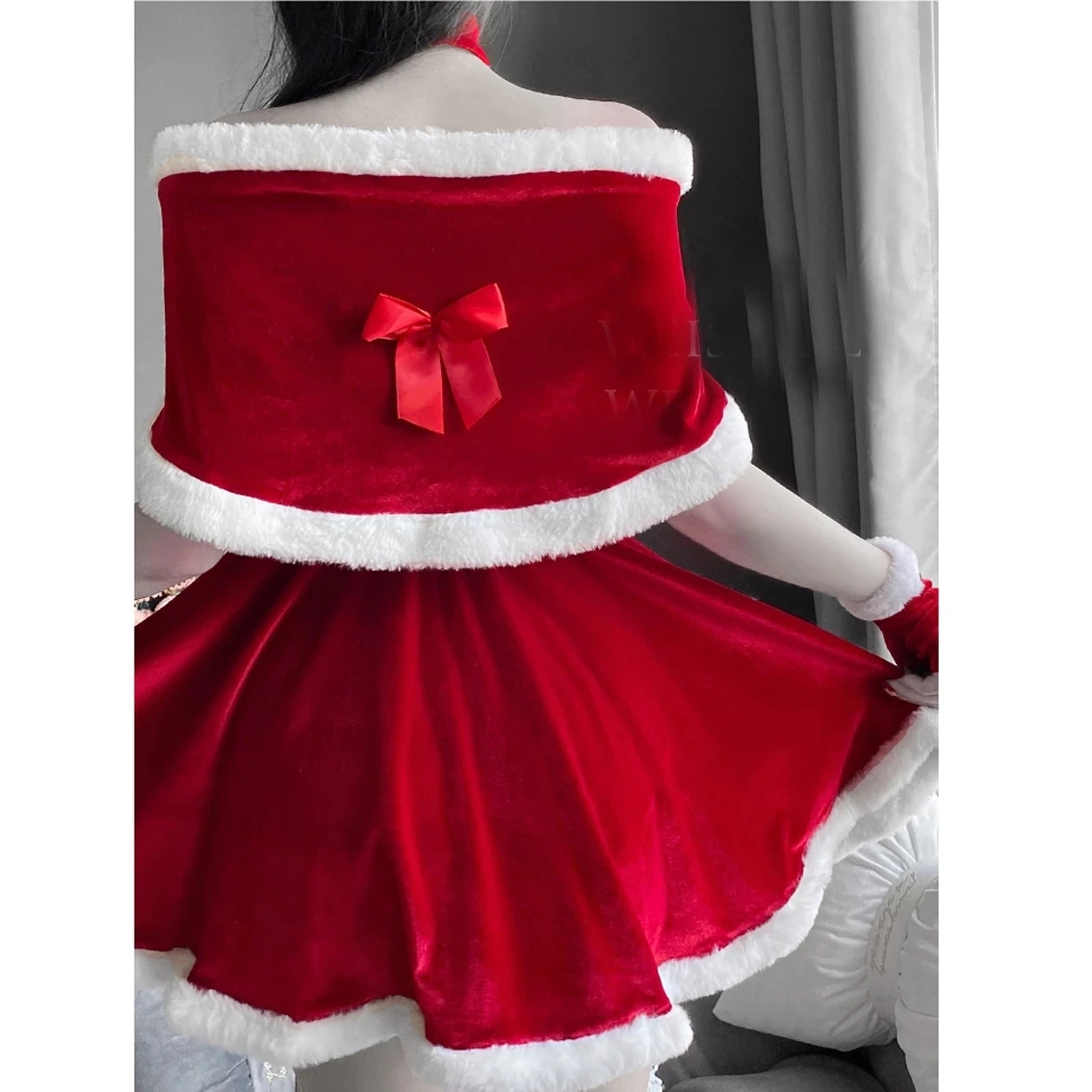 2025 Sexy Christmas Costume Women Dress Xmas Lady Santa Claus Cosplay Lingerie Winter Red Dress Bunny Cosplay Girls Uniform view 4