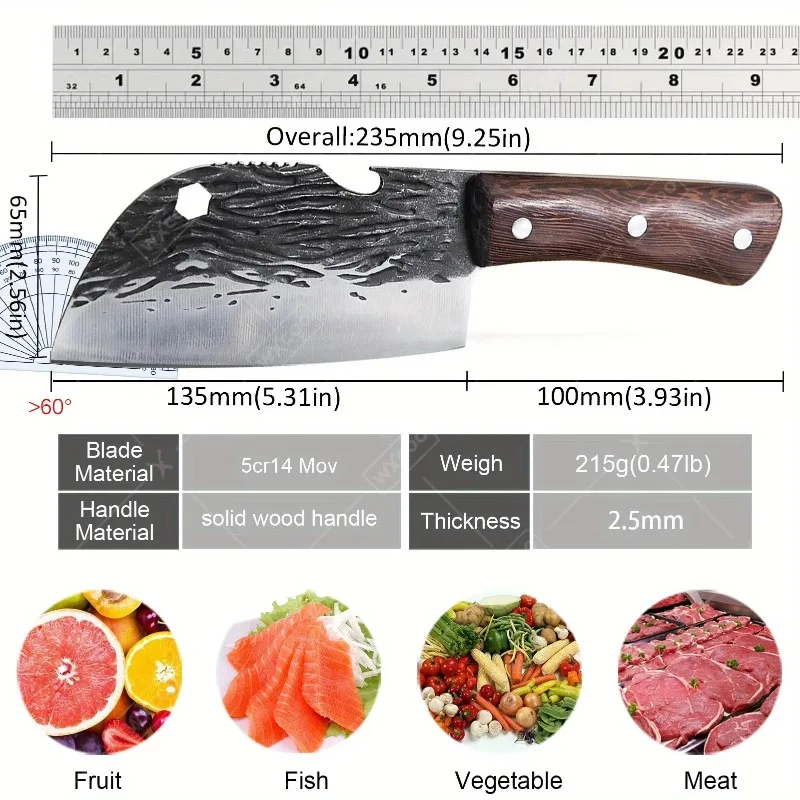 Forged Kitchen Knife Meat Cleaver Sharp Boning Knife Household Fruit Paring BBQ Knife Multifunction Butcher Knives Cutting Tool