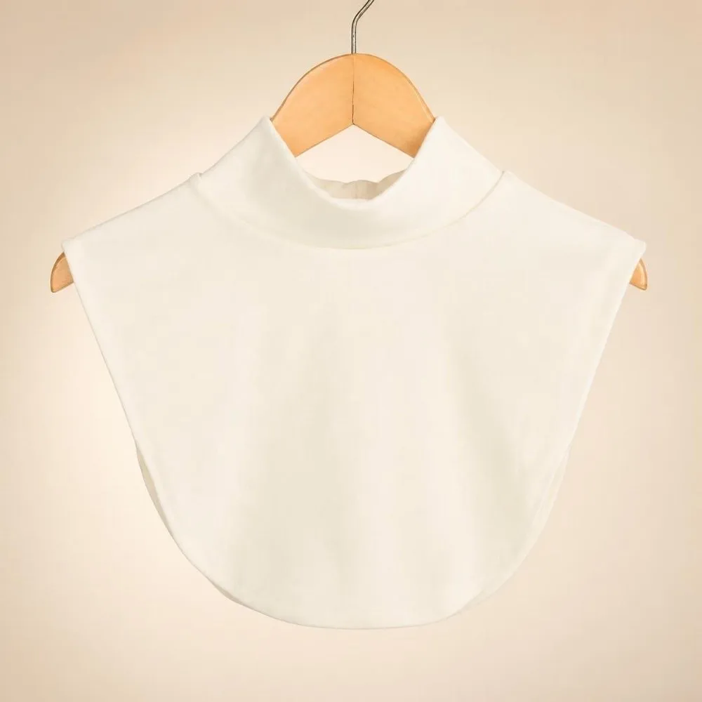 High Elastic Fake Collar Warmer Detachable Solid Color Knitted High Neck Collar Warm Neck Protection Velvet Lining