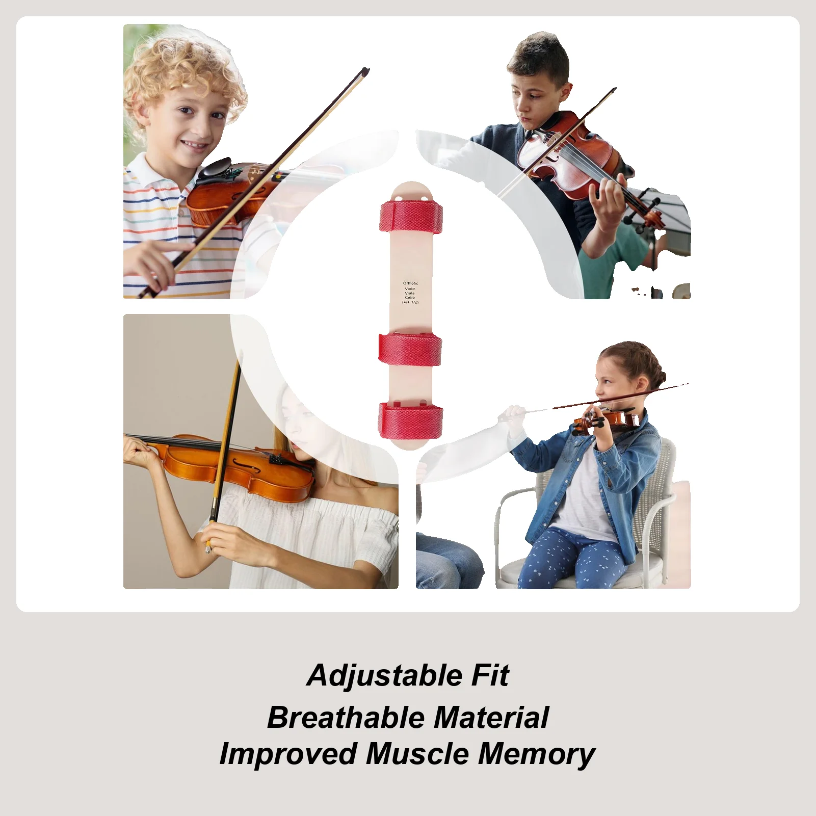 Violin Wrist Training Aid Adjustable Breathable Corrector Wrist Practice Assistant For Kids Beginners Violinists Music Lessons