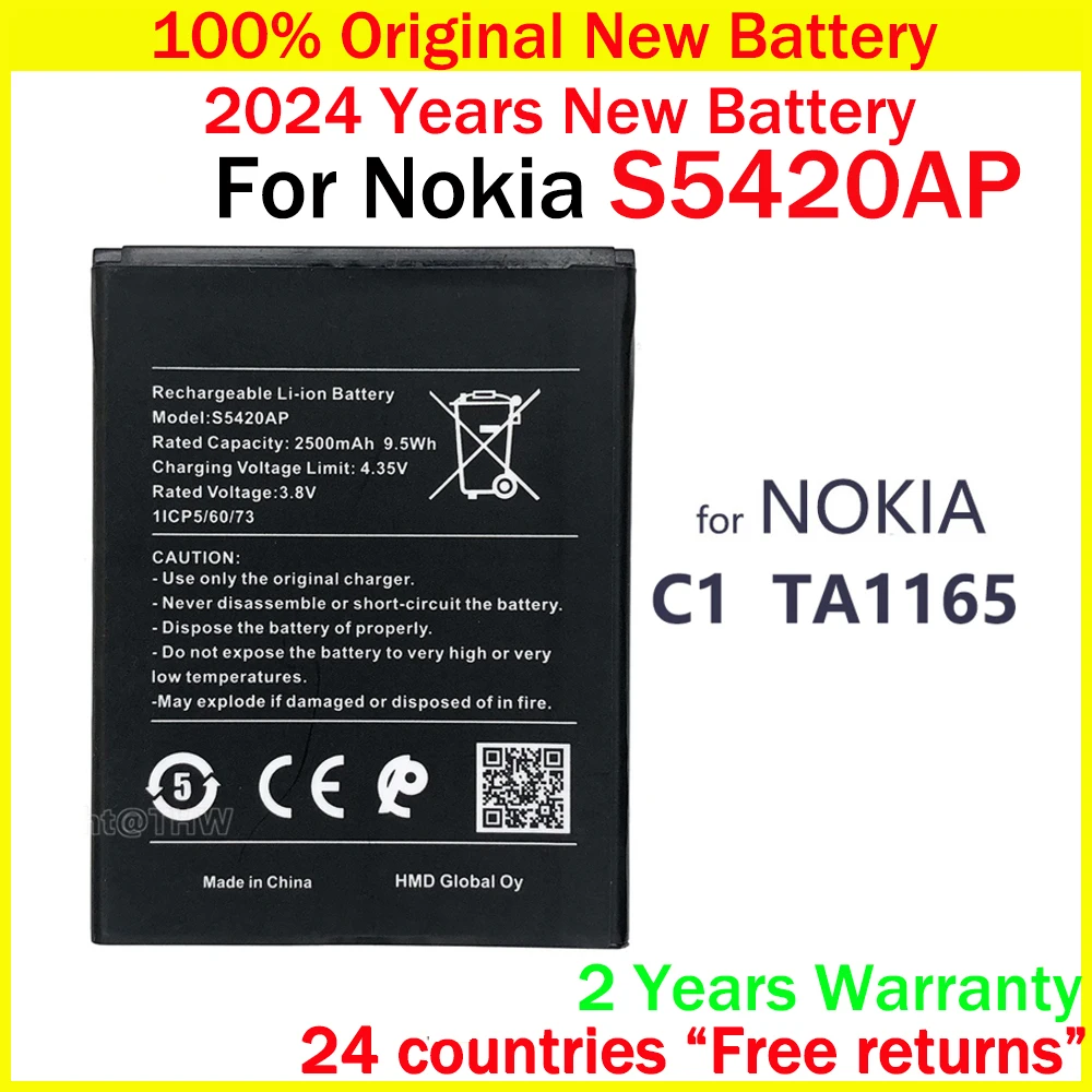 

New Original Battery 2500mAh S5420AP Rechargeable Battery For NOKIA C1 TA1165 TA 1165 S5420AP